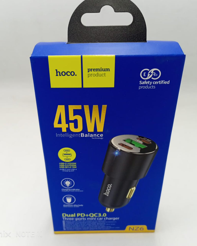 Hoco - 3 Port Car Charger (NZ6)